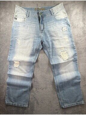 A.Prodigee Light Wash Distressed Denim Jeans Size 36
